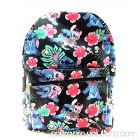 Disney Lilo and Stitch Allover Black 16" Girls Large School Backpack   